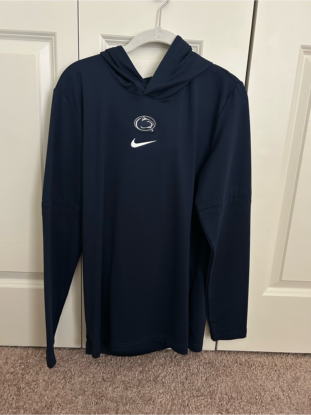 Nike Navy Pullover Dri-FIT Hoodie with White Logos - Picture 1 of 3